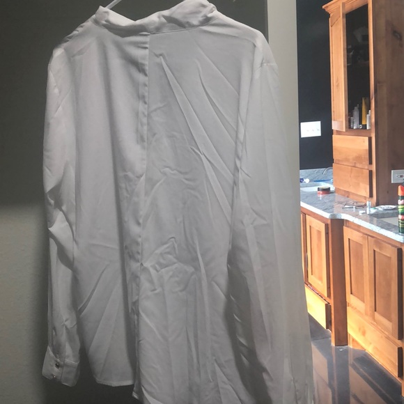 Calvin Klein neck tie bow shirt white xl - Picture 3 of 5